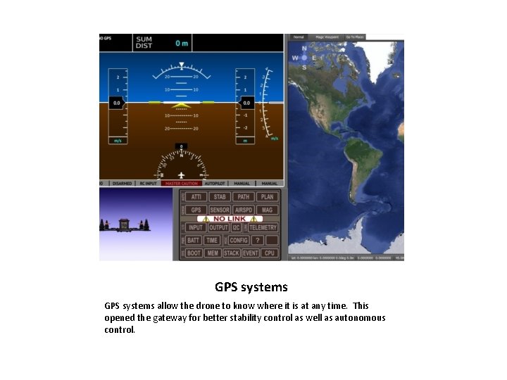GPS systems allow the drone to know where it is at any time. This