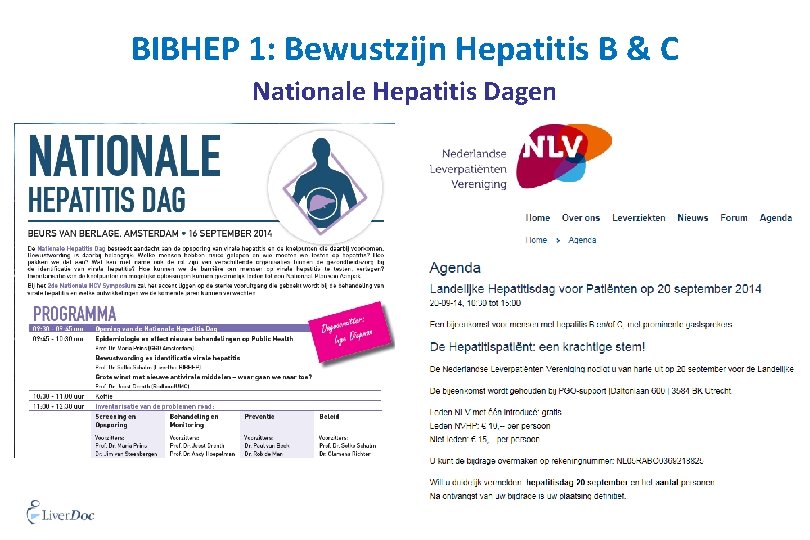 BIBHEP 1: Bewustzijn Hepatitis B & C Nationale Hepatitis Dagen 