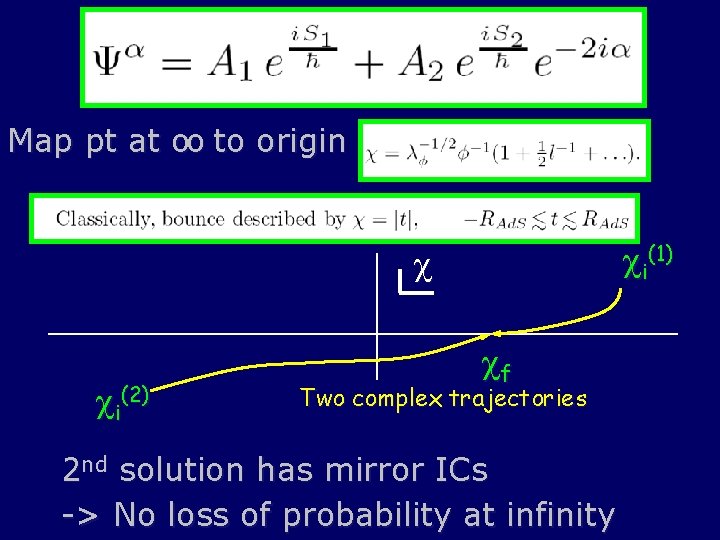 Map pt at oo to origin ci(1) c ci(2) cf Two complex trajectories 2