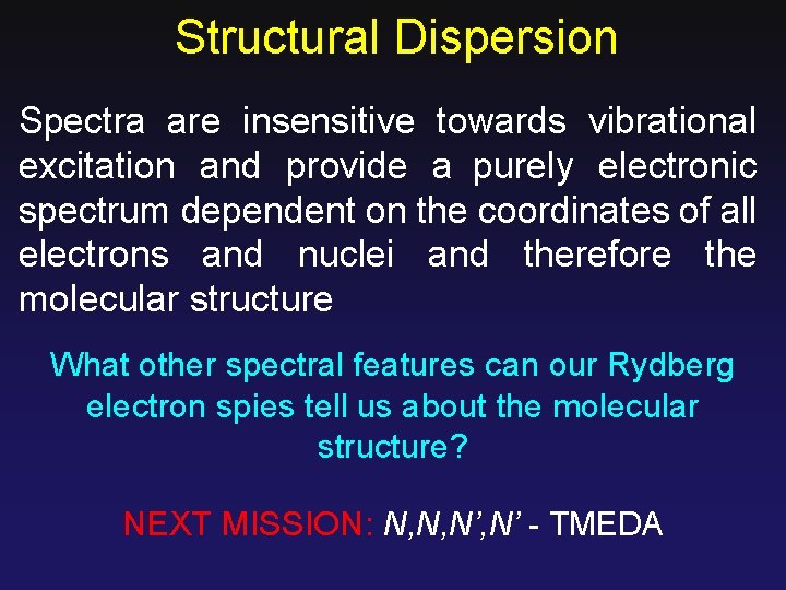 Structural Dispersion Spectra are insensitive towards vibrational excitation and provide a purely electronic spectrum