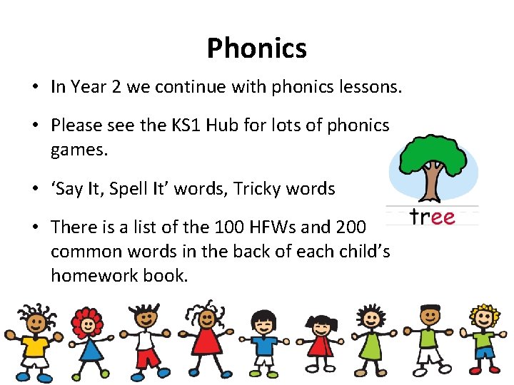 Phonics • In Year 2 we continue with phonics lessons. • Please see the