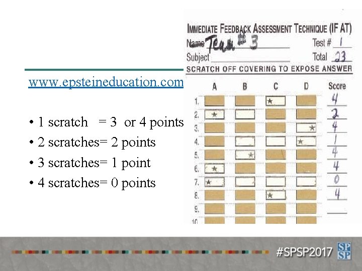 www. epsteineducation. com • 1 scratch = 3 or 4 points • 2 scratches=