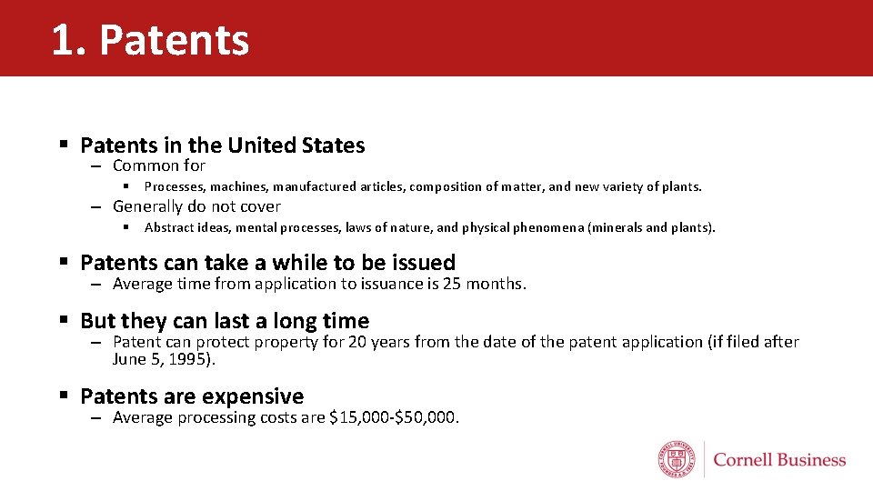 1. Patents § Patents in the United States – Common for § Processes, machines,