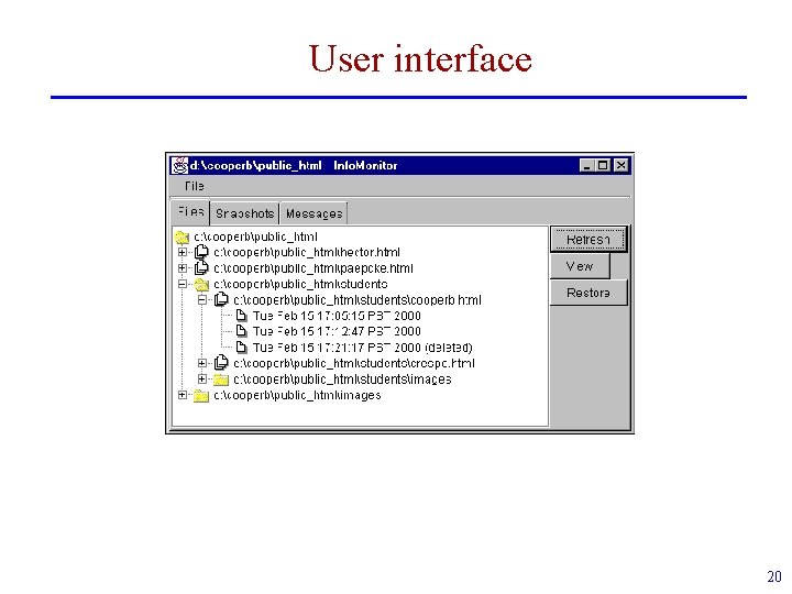 User interface 20 
