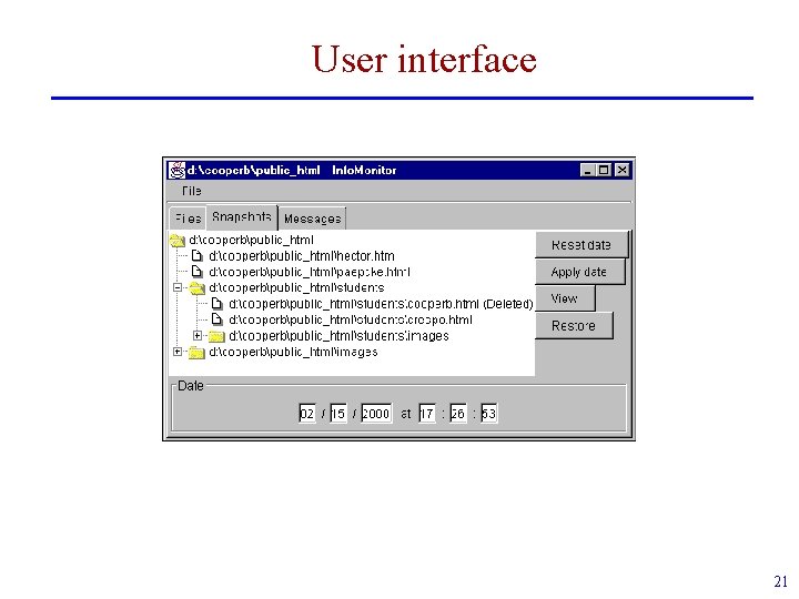 User interface 21 