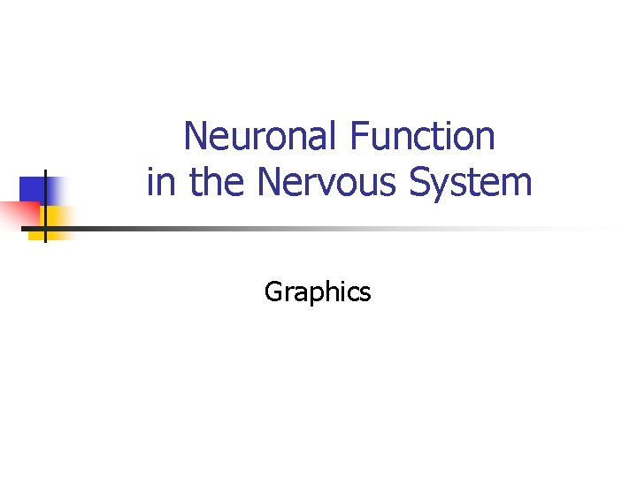 Neuronal Function in the Nervous System Graphics 