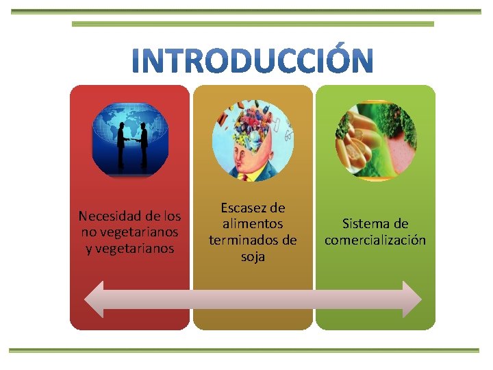 Necesidad de los no vegetarianos y vegetarianos Escasez de alimentos terminados de soja Sistema