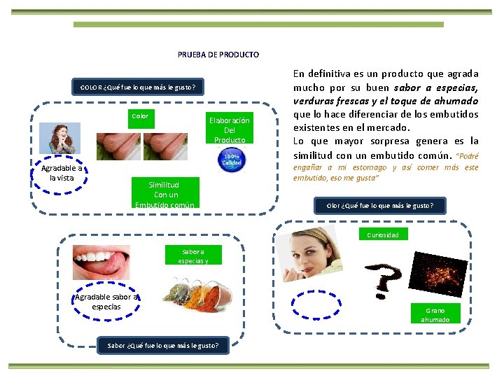 PRUEBA DE PRODUCTO COLOR ¿Qué fue lo que más le gusto? Color Agradable a