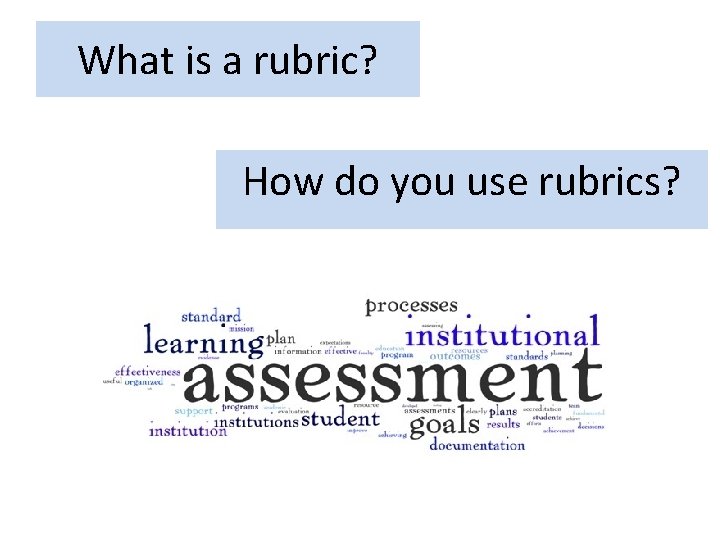 What is a rubric? How do you use rubrics? 