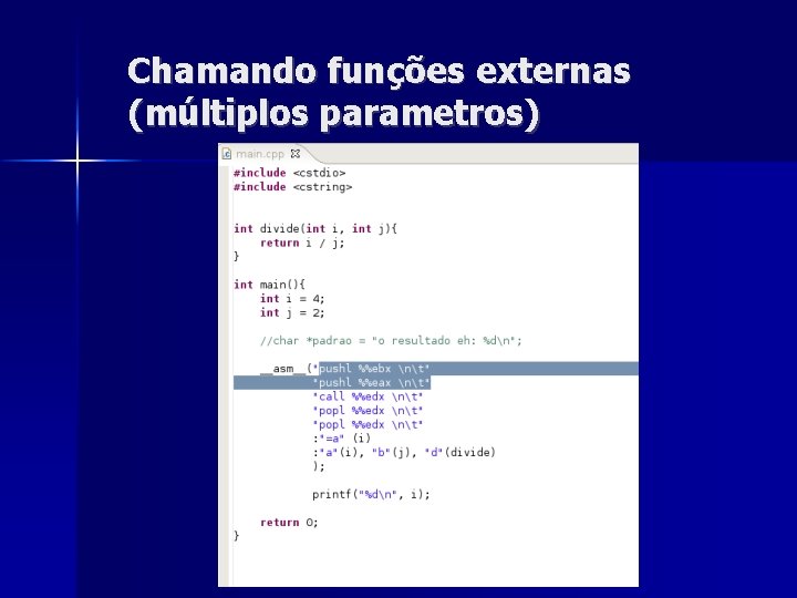 Chamando funções externas (múltiplos parametros) 