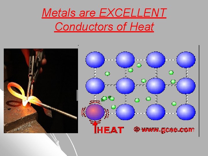 Metals are EXCELLENT Conductors of Heat 