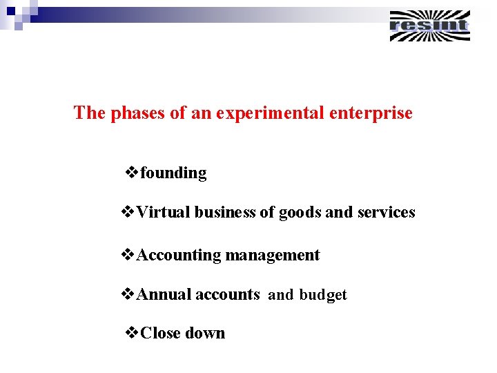 The phases of an experimental enterprise vfounding v. Virtual business of goods and services