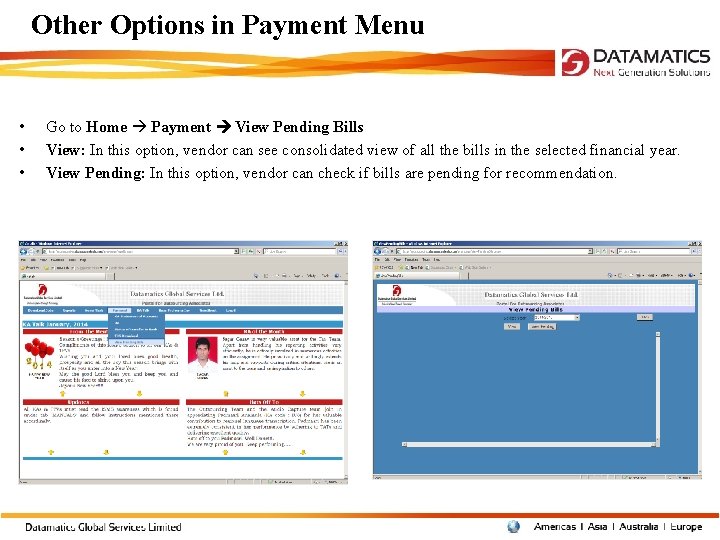 Other Options in Payment Menu • • • Go to Home Payment View Pending