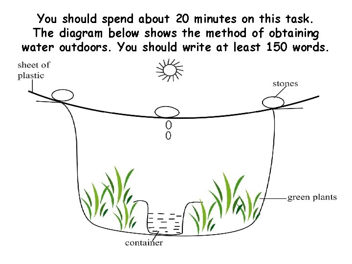 You should spend about 20 minutes on this task. The diagram below shows the