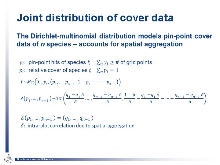 Joint distribution of cover data • Bioscience – Aarhus University 