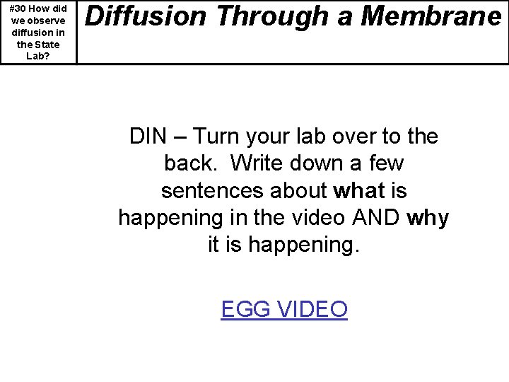 #30 How did we observe diffusion in the State Lab? Diffusion Through a Membrane