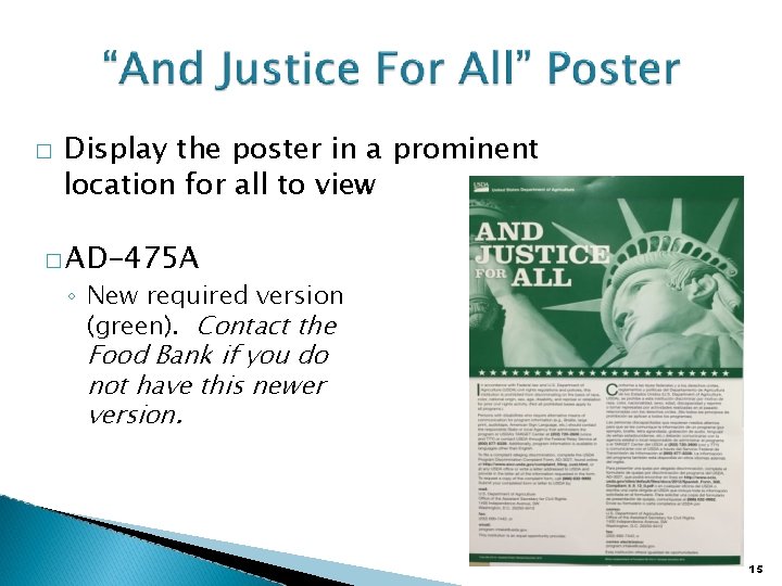 � Display the poster in a prominent location for all to view � AD-475