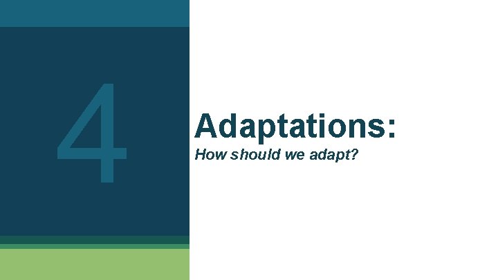 4 Adaptations: How should we adapt? 