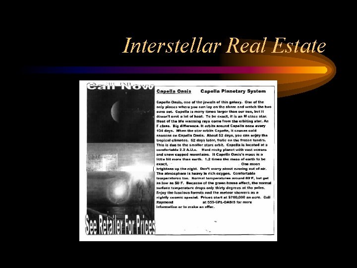 Interstellar Real Estate 