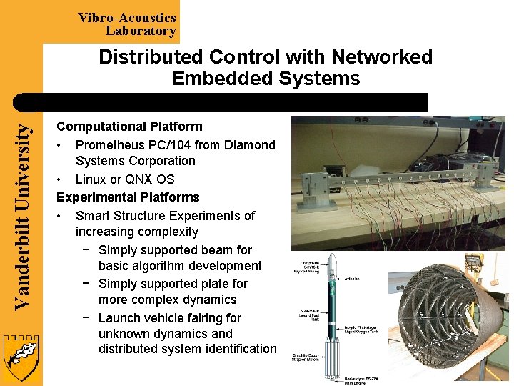 Vibro-Acoustics Laboratory Vanderbilt University Distributed Control with Networked Embedded Systems Computational Platform • Prometheus