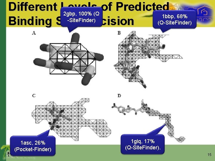 Different Levels of Predicted 2 gbp, 100% (Q 1 bbp, 68% -Site. Finder) (Q-Site.