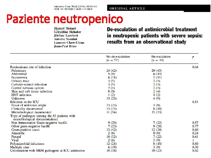 Paziente neutropenico 