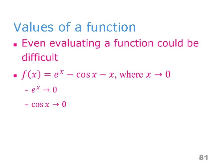 Values of a function n 81 