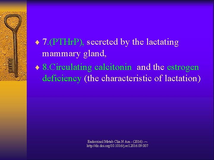 ¨ 7. (PTHr. P), secreted by the lactating mammary gland, ¨ 8. Circulating calcitonin