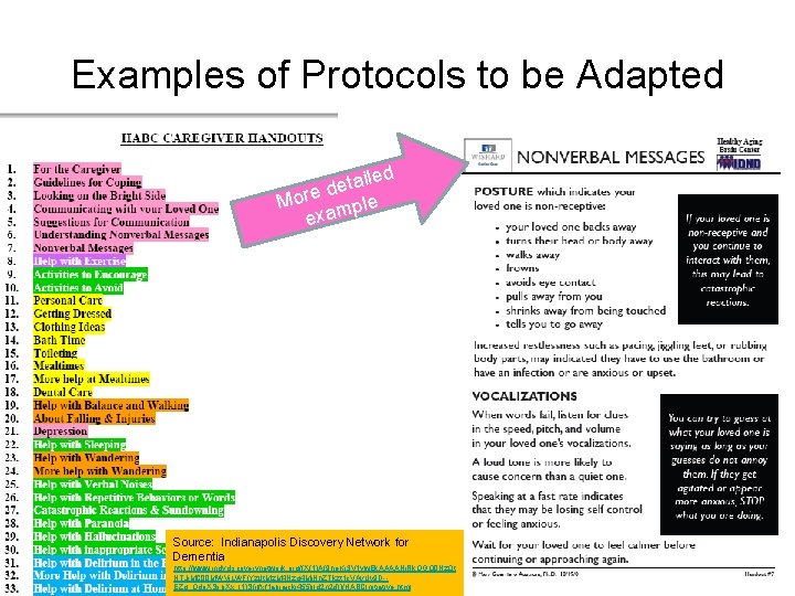 Examples of Protocols to be Adapted iled a t e d More mple exa