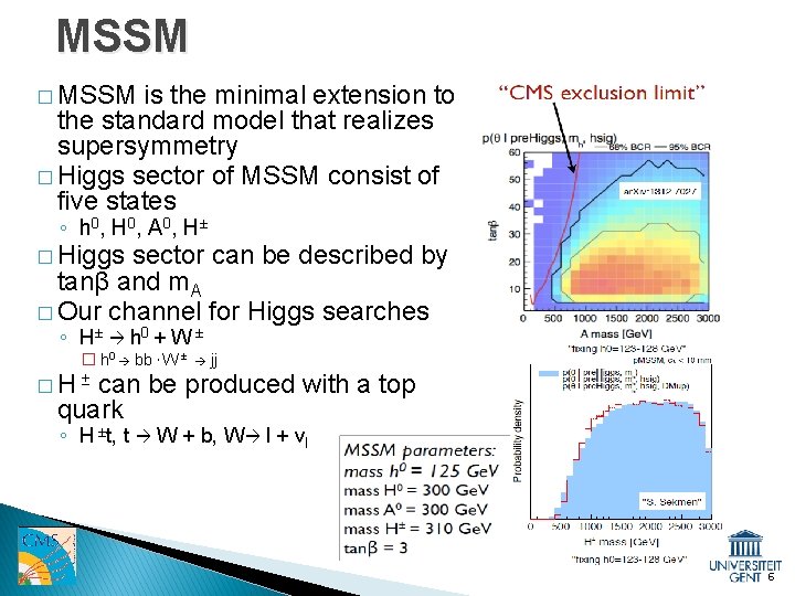 MSSM � MSSM is the minimal extension to the standard model that realizes supersymmetry