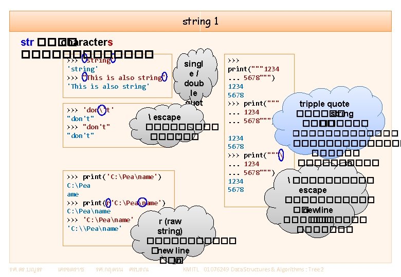 string 1 str ���� characters ������� >>> 'string' singl 'string' e/ >>> "This is