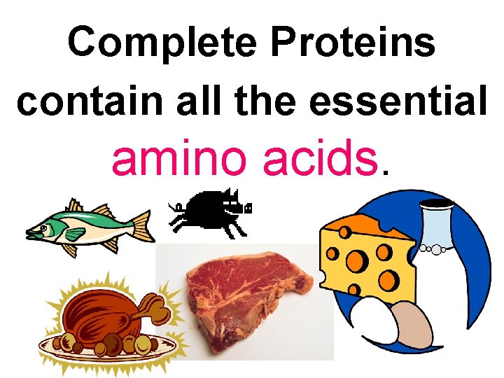 Complete Proteins contain all the essential amino acids. 