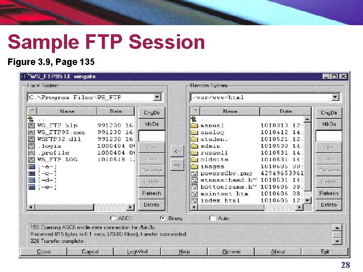 Sample FTP Session Figure 3. 9, Page 135 28 