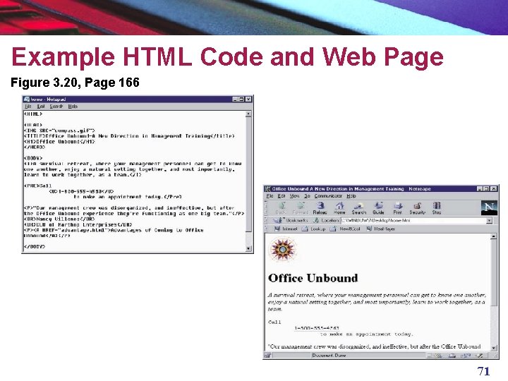 Example HTML Code and Web Page Figure 3. 20, Page 166 71 