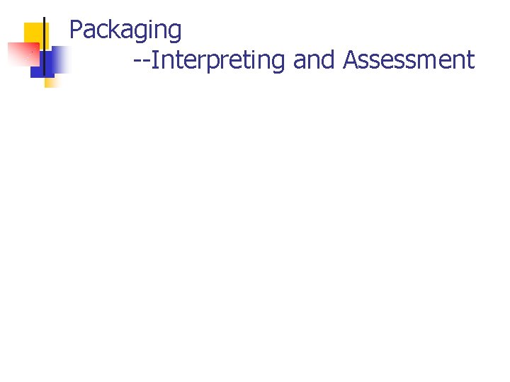 Packaging --Interpreting and Assessment 