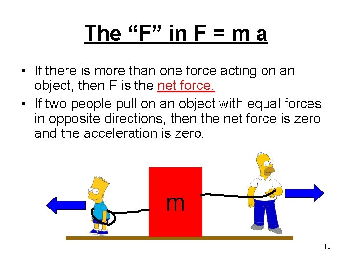 The “F” in F = m a • If there is more than one