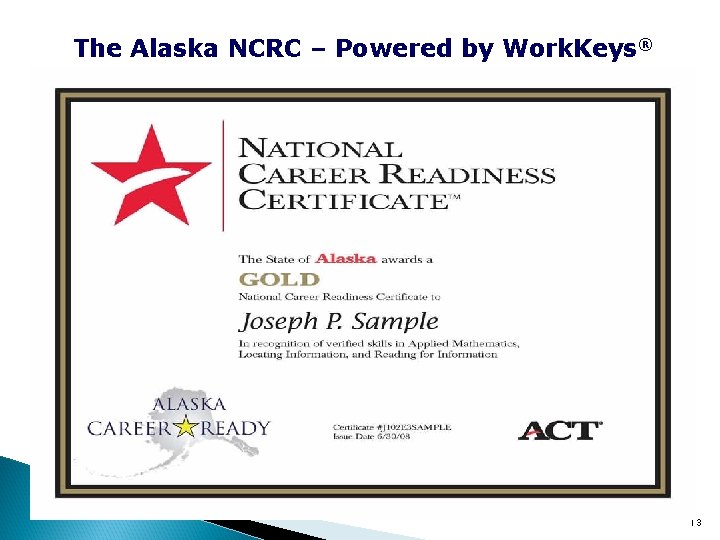 The Alaska NCRC – Powered by Work. Keys® 13 
