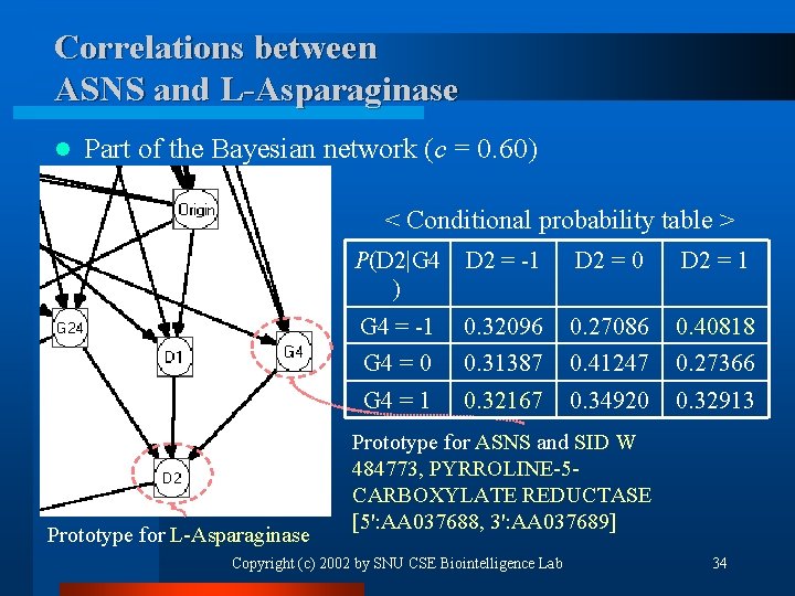 Correlations between ASNS and L-Asparaginase l Part of the Bayesian network (c = 0.
