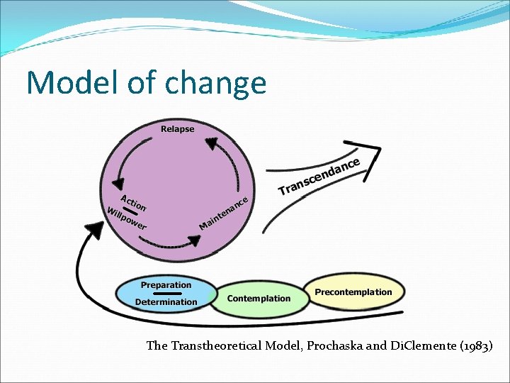 Model of change The Transtheoretical Model, Prochaska and Di. Clemente (1983) 