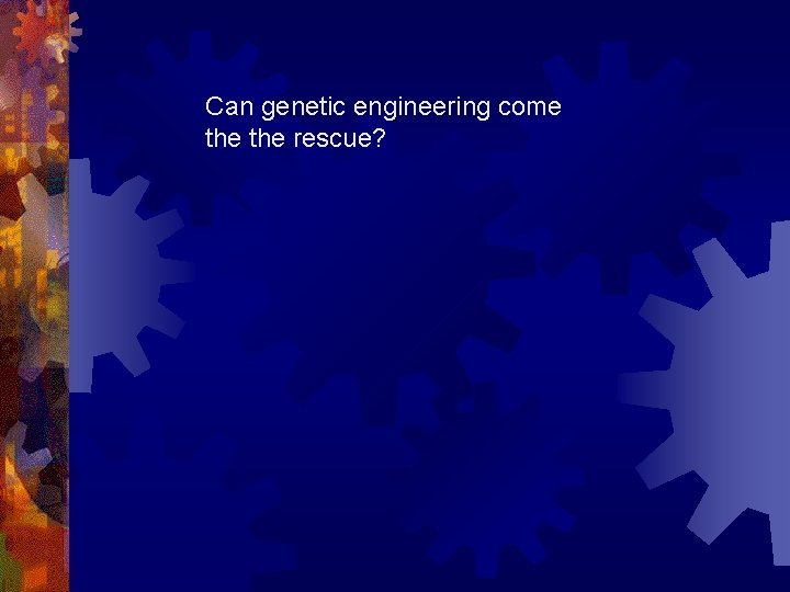 Can genetic engineering come the rescue? 