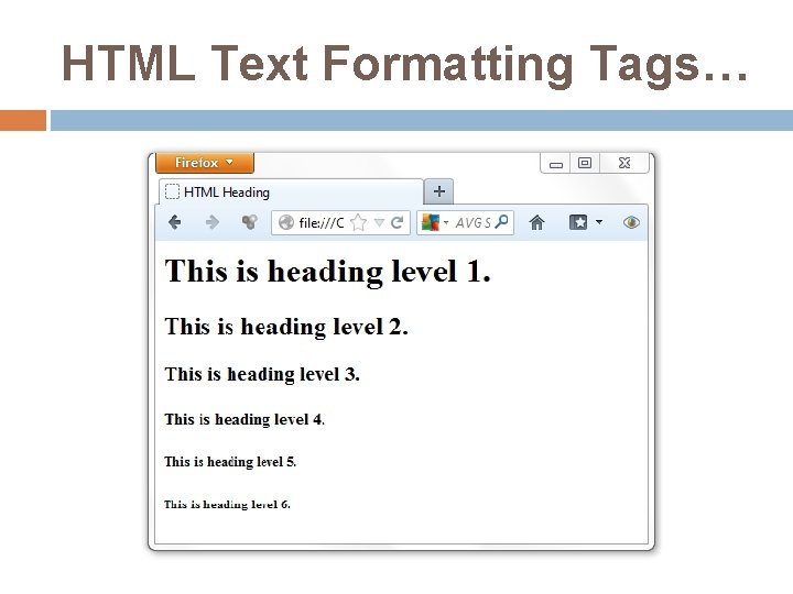 HTML Text Formatting Tags… 