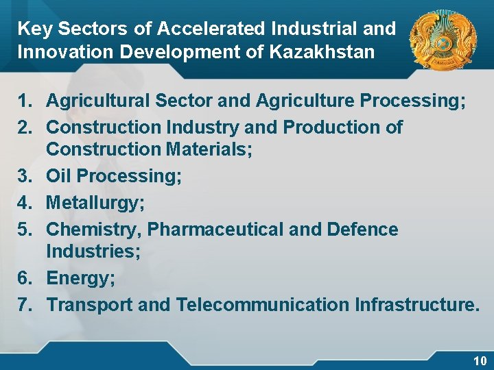 Key Sectors of Accelerated Industrial and Innovation Development of Kazakhstan логотип 1. Agricultural Sector