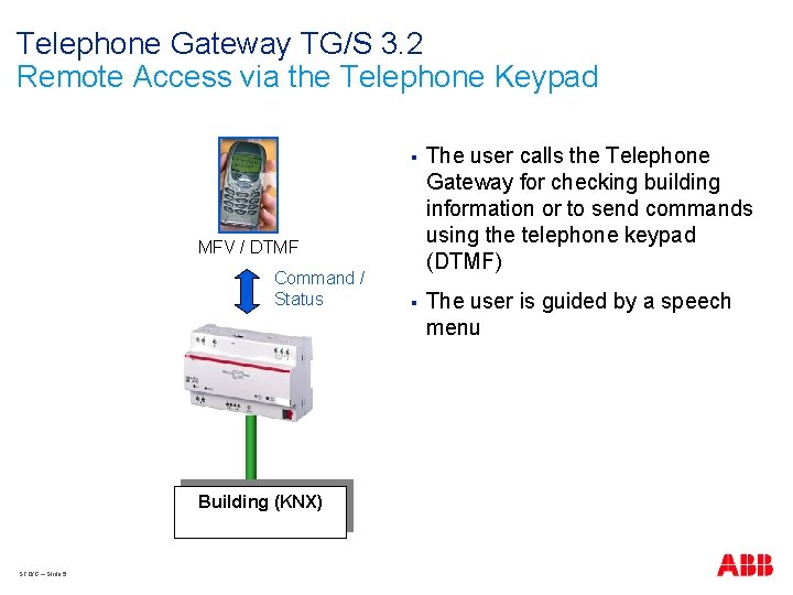 Telephone Gateway TG/S 3. 2 Remote Access via the Telephone Keypad § The user
