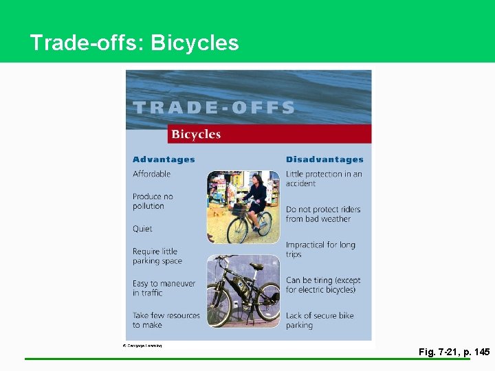 Trade-offs: Bicycles Fig. 7 -21, p. 145 