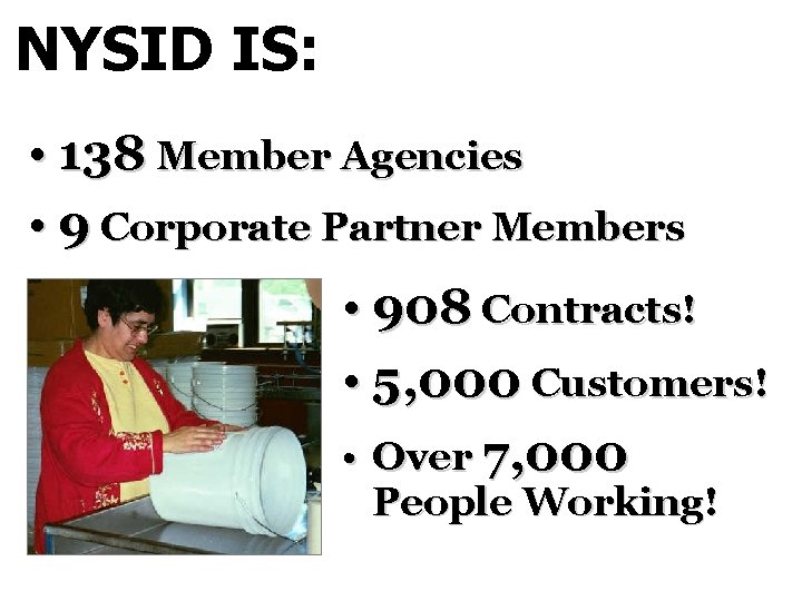 NYSID IS: • 138 Member Agencies • 9 Corporate Partner Members • 908 Contracts!