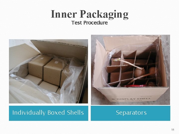 Inner Packaging Test Procedure Individually Boxed Shells Separators 11 