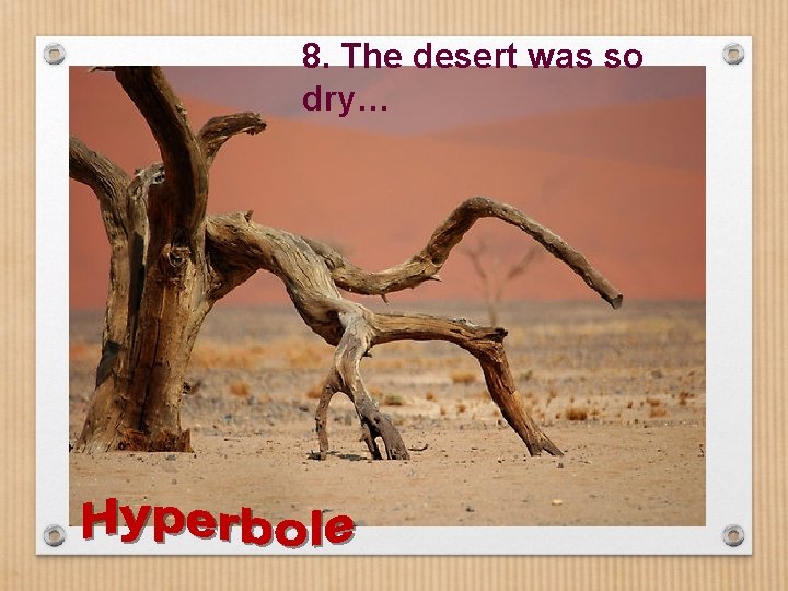 8. The desert was so dry… 