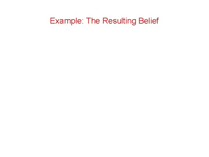 Example: The Resulting Belief  Example: The Resulting Belief