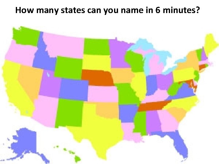 How many states can you name in 6 minutes? 