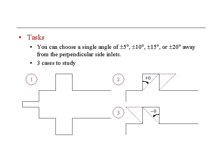  • Tasks • You can choose a single angle of 5 , 10